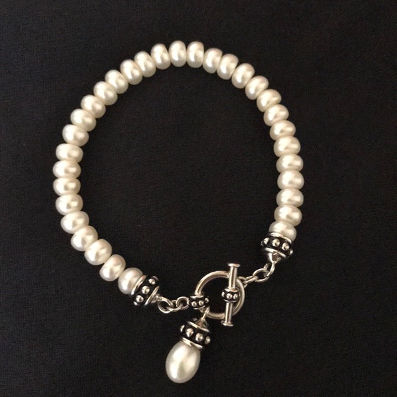 💕NWOT💕HONORA STERLING PEARL TOGGLE BRACELET